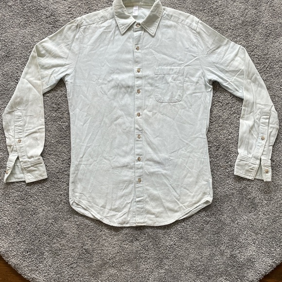American Apparel Men's Button Up Shirt - Light Washed Denim - Picture 1 of 9